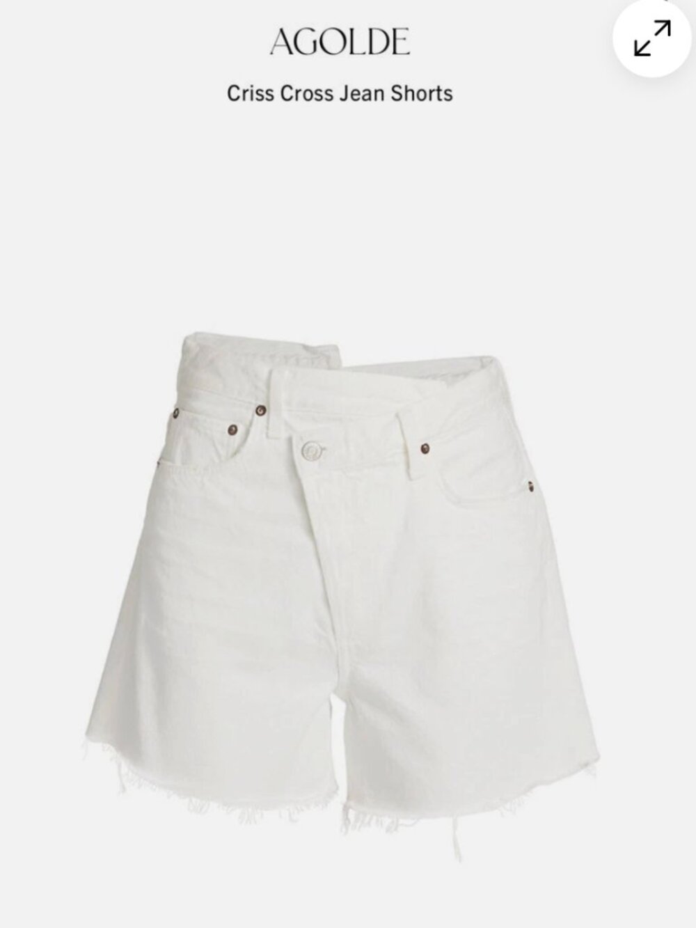 AGOLDE White Criss Cross Jean Shorts